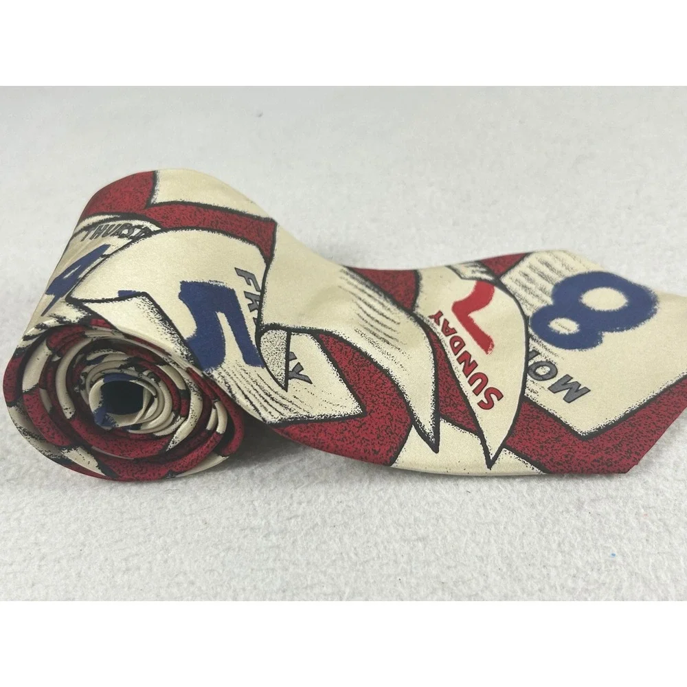 The Beatles Necktie Mens OS Red Eight Days A Week Novelty Graphic Print Tie